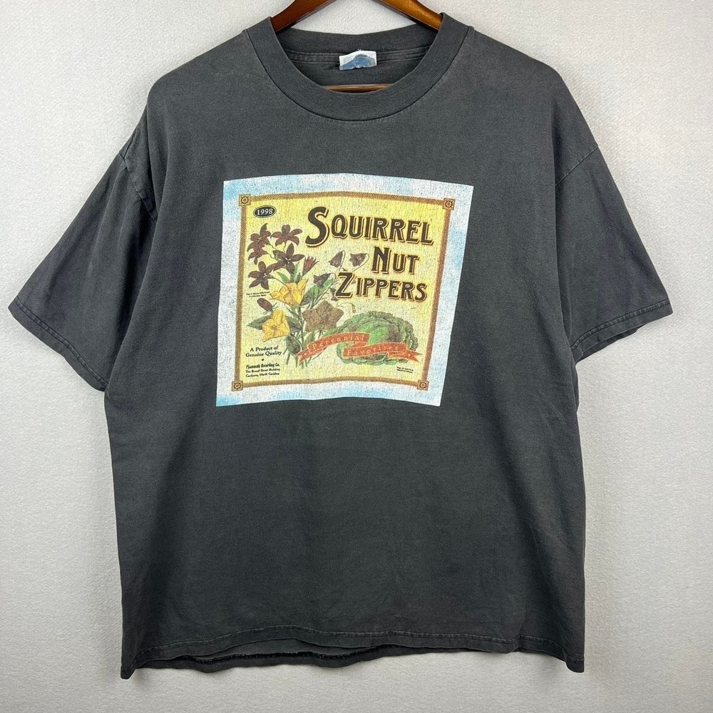 Vintage Squirrel Nut Zippers Perennial Favorites 1998 Black Tee Shirt